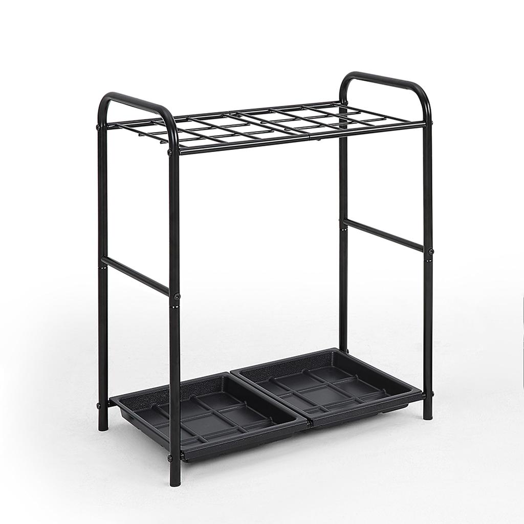 Sunny Point Slim Umbrella Stand with Removable Water Steel Large Black 18 Tray, Construction, Stylish, Commercial-Grade, Capacity, Stable, (Holds