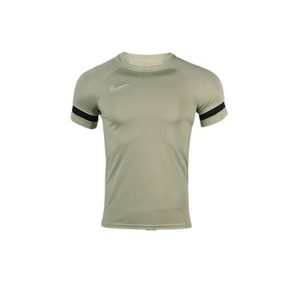 Dri-FIT Academy Gebreid Voetbal Manchet Kleurblok Geborduurd T-shirt met Korte Mouwen Heren Tops Olijfgroen CW6102-371