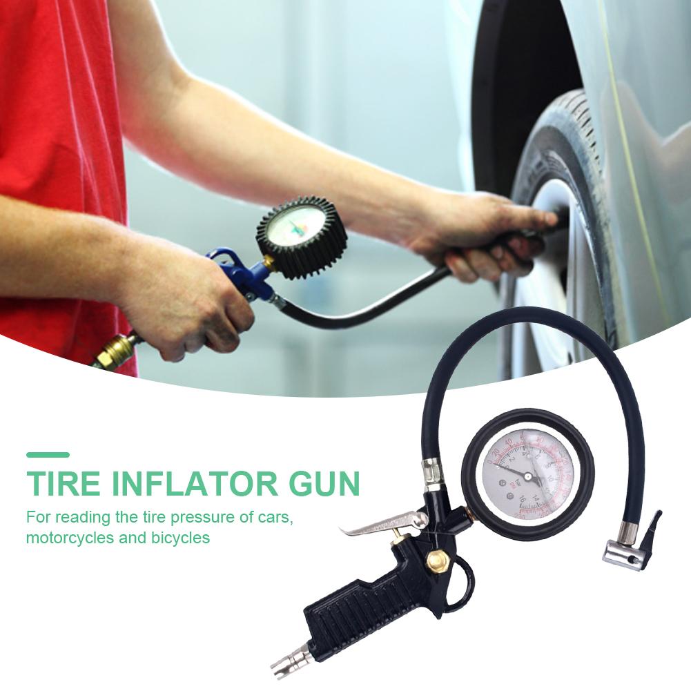 Car Tire Pressure Gauge 0-16Bar/0-230PSI Auto Tire Pressure Inflator Gauge High Precision Meter Detector For Car Motorcycle Bike