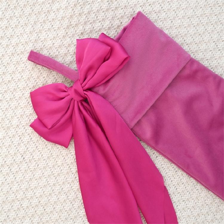 Bows Christmas Stockings Ornament Candy Gift Bag Christmas Hanging Socks For Tree Fireplaces Holiday Decoration