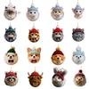 Winter Knitted Hat Ornament Plush Pet Shaped 2D Acrylic Cat Dog Rabbit Christmas Tree Pendant Cozy Animal Charm for Car Rearview Mirrow Window