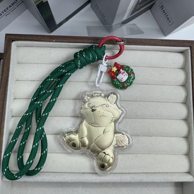 Pure Gold Christmas Keychain: Winnie the Pooh, Lucky Cat, My Little Pony Bag Charm.