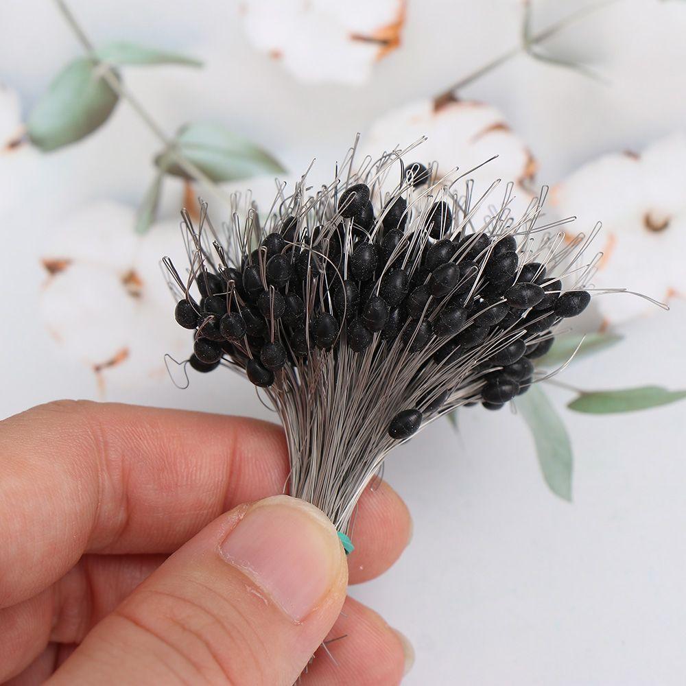 300Pcs Float Fishing Bobber Black Fishing Gear Anti-Strand Space Bean Silicone Connector Fish Line Stopperan
