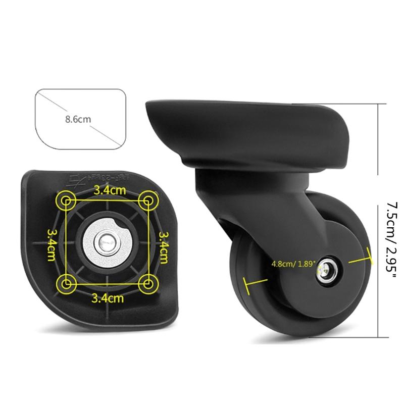 1Pair Luggage Wheels Suitcase Replacement Wheel Roller Hardware Repairing Kit 360 Degree Spinner Caster Heavy Duty Wheel