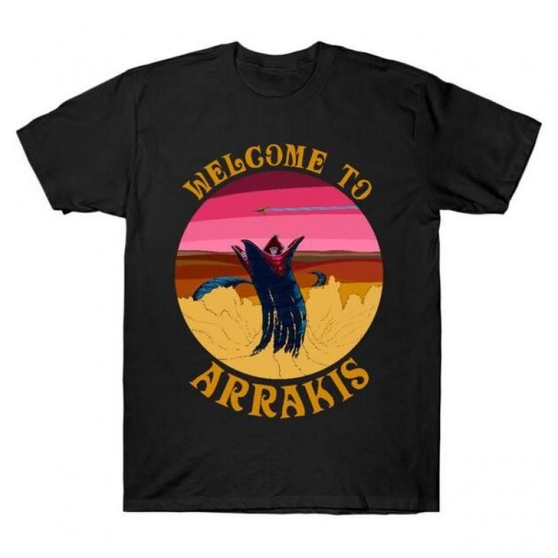Welcome To Arrakis Sandworm DUNE Sic Fi Fan Gift T Shirt 100 Cotton Printed Tee Shortsleeve Graphic Clothes All Size Tops