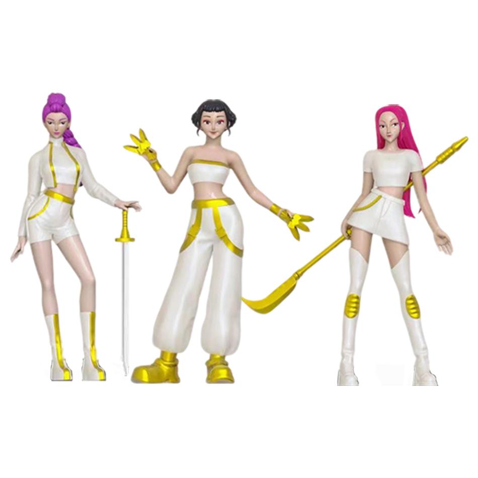 1-2pcs Kpop Demon Hunters Figure Cartoon Hunters Tiger Rumi/Mira/Zoey Action Figure PVC Desktop Decoration Model Doll Toy Gift