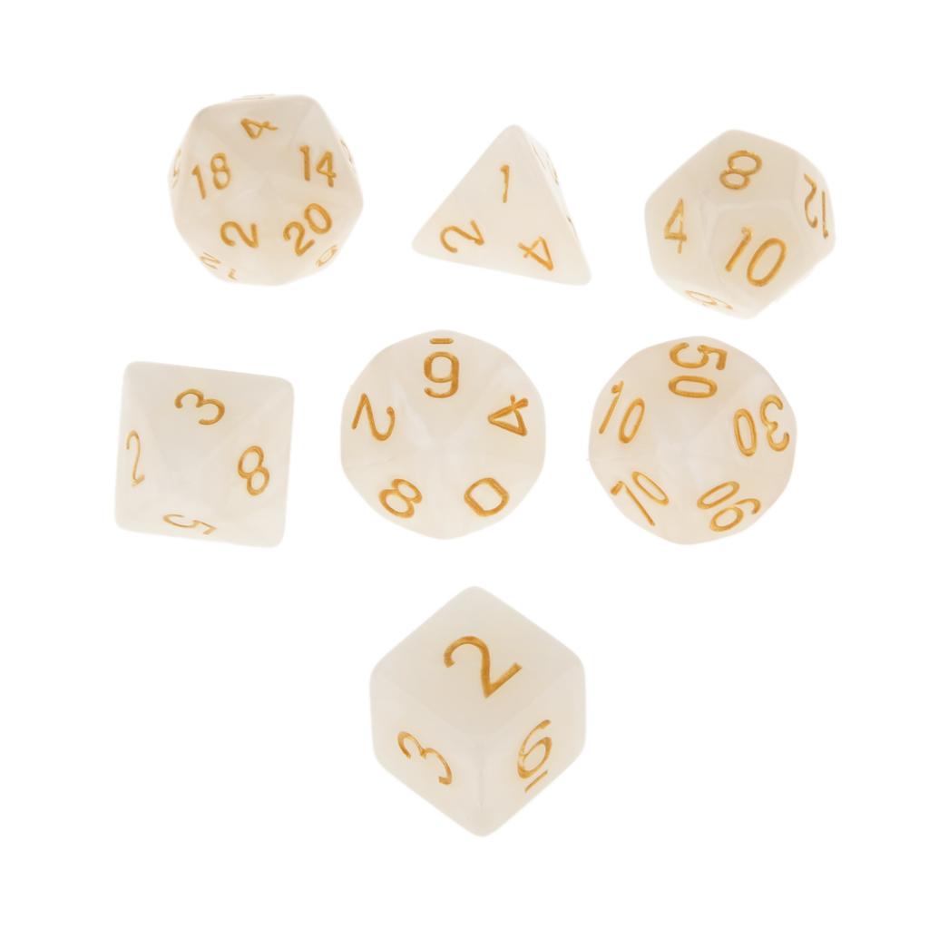 6 Colors Lot Of 7pcs Acrylic Dices Card Board Game Props Multi Sided Set
