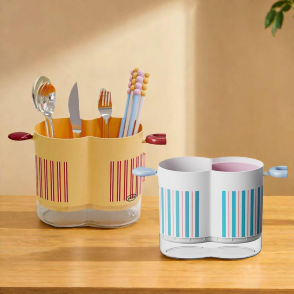 Large Capacity 2 Grids Chopstick Cage Detachable Tableware Drain Storage Box  Kitchen