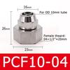 Pneumatic Hose Fittings Quick Screw Connector Copper Nickel Plating PF 6 8 10mm Fast Twist Joint Female Thread 1/8 1/4 3/8 1/2