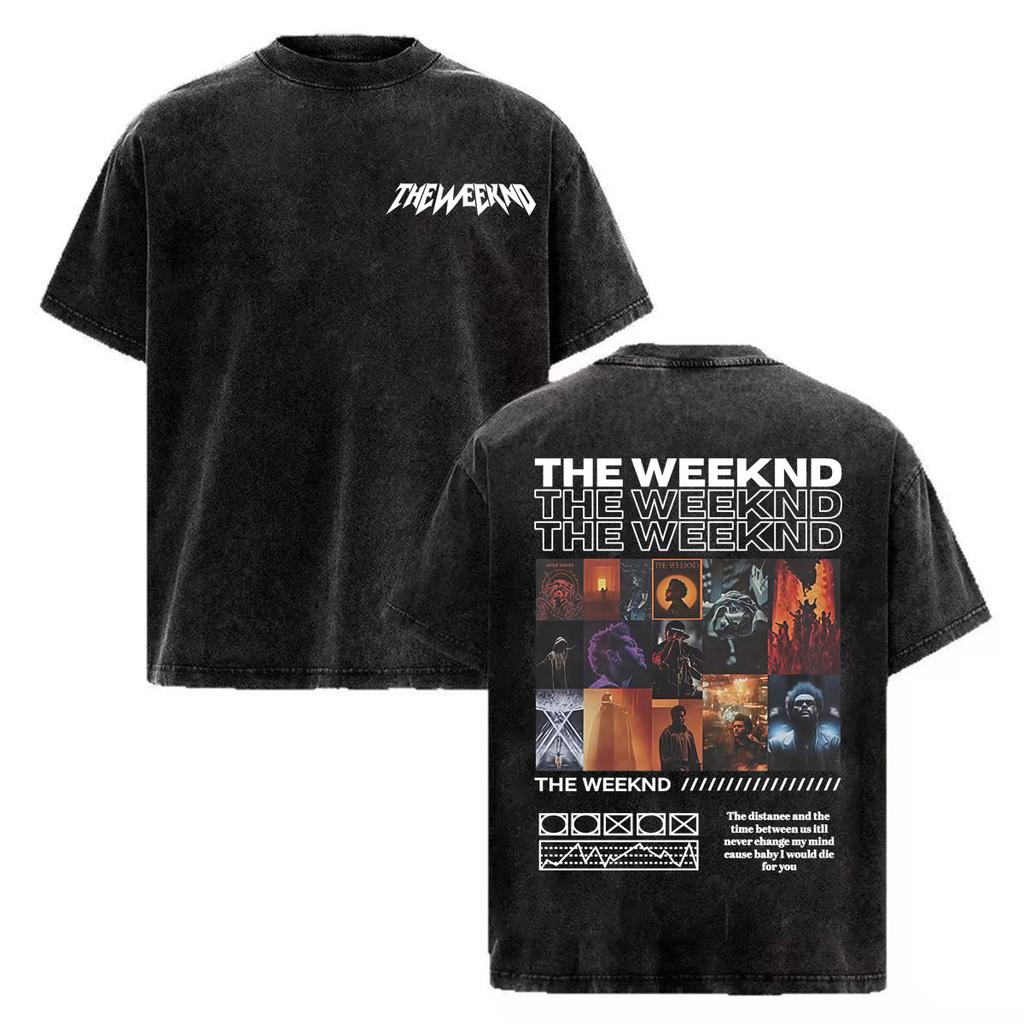 The Weeknd "one of The Girls" Letters Print T-Shirt Men Women Hip Hop Vintage Washed T-shirts High Quality Casual Cotton T Shirt
