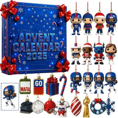 Adventskalender enthält 24 Weihnachtsdekorationen. Ankunftskalender Weihnachts-Countdown