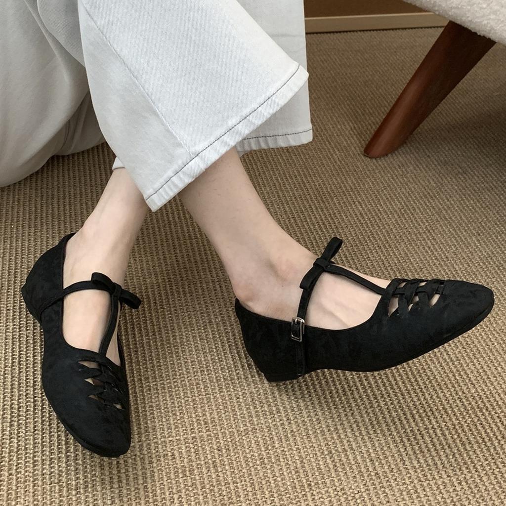Fashion IPPEUM Ballet Flats For Women Square Toe 2025 New Fashion PU Leather Mary Janes Ballerina Flat Shoes