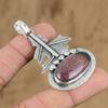 Natural Rhodonite Gemstone Pendant Pink 925 Sterling Silver Indian Jewelry