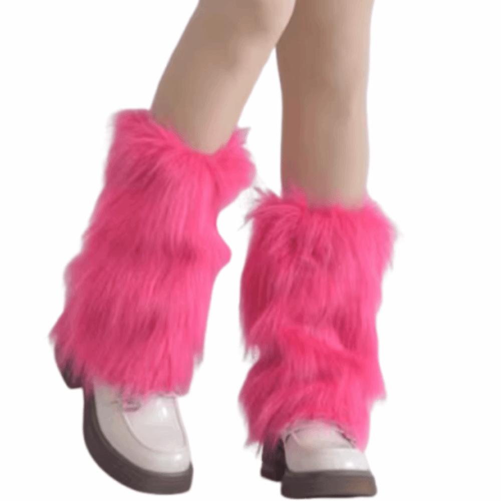 Japanese Style Furry Leg Warmers Faux Fur Knee High Girls Socks Fashion Long Tube Sock  JK