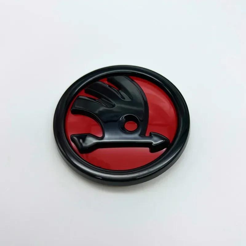 Skoda 2025 Gorące 80mm 90mm 100mm Emblemat Logo Samochodu Grill Przedni Samochodu Emblemat Bagażnika Tylnego dla Skoda Octavia Rapid Fabia A7 Superb KAMIQ V