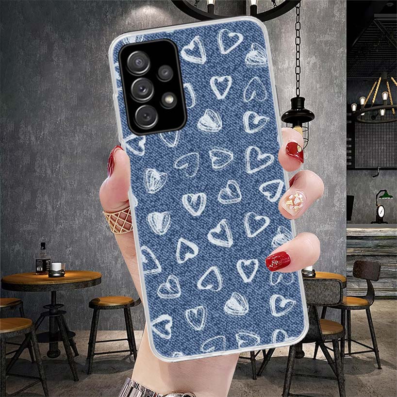 Jeans Cowboy Denim Printed Soft Phone Case For Samsung Galaxy A13 A14 A15 A16 A17 A53 A54 A55 A56 A57 A33 A34 A35 A36 A37 A23 A2