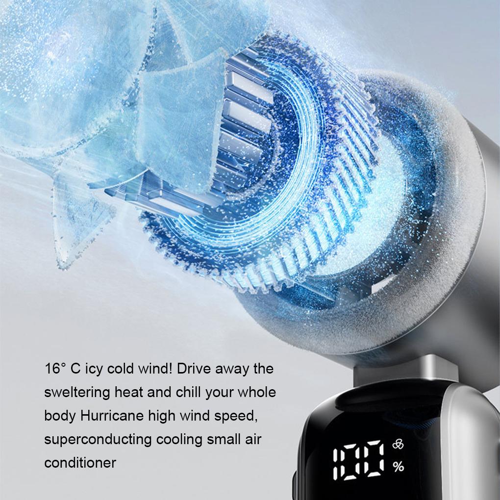 Rechargeable Portable Handheld Fan High Speed Hanging Neck Air Cooler Mini Turbo Cooling Fans 5 Speeds 4000mAh for Outdoor