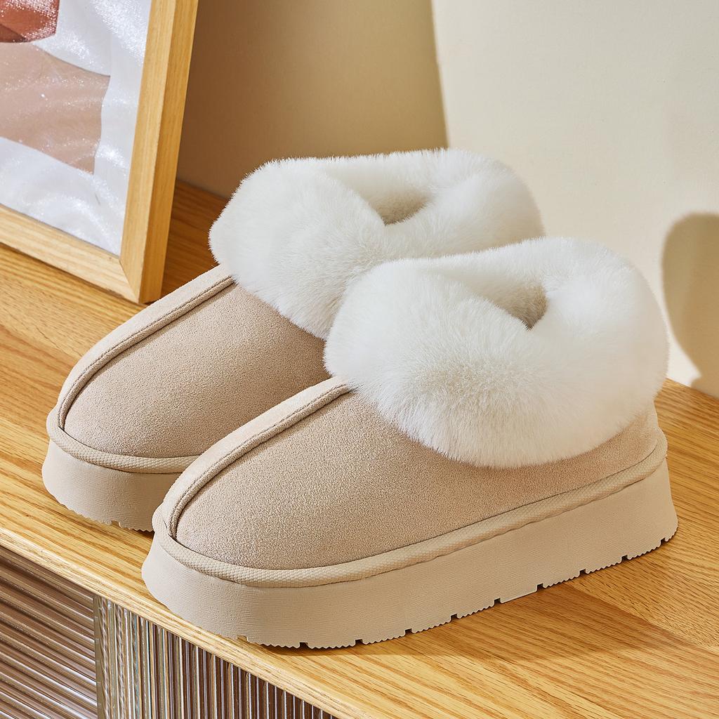 Winter Thick-soled Bag and Cotton Slippers Are Fashionable and Versatile, Piled and Thickened To Keep Warm, and Snow Cotton Shoes Do Not Shed Hair.