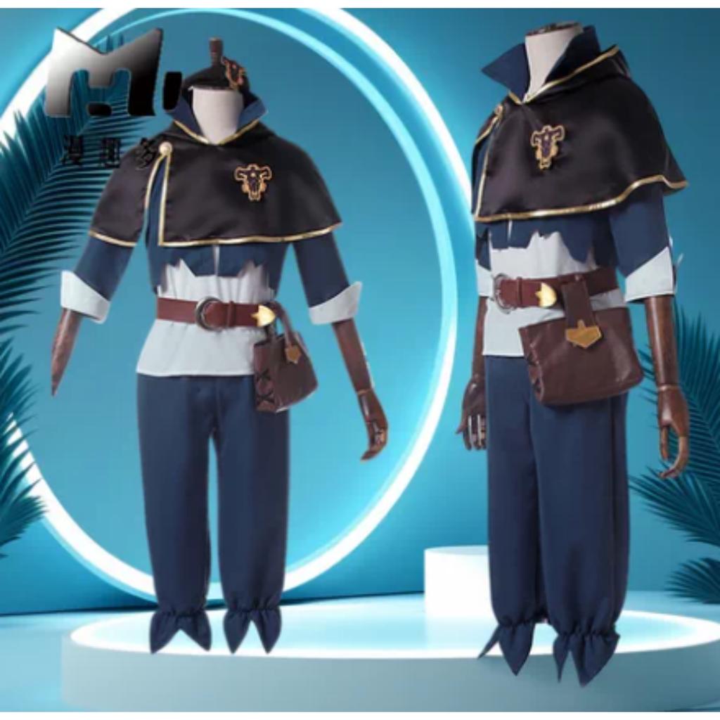 Asta Voll-Cosplay-Set mit Umhang, Black Clover Anime Komplettes Rollenspiel-Outfit