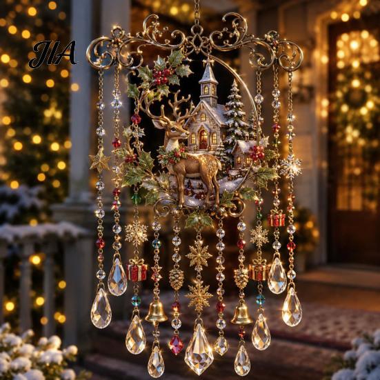 Atmosphärische Dekoration für Büroräume Weihnachts-Windspiel, Acryl-Sonnenfänger für Außenbereich Garten Terrasse Elegante Dekorationen Festival-Dekor, Hängend
