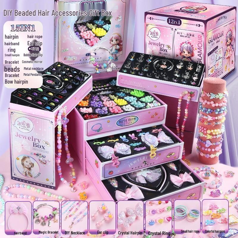 Children s DIY Beading & Hair Accessories Gift Set