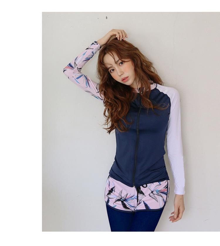 2025 Unisexowy Zestaw Kombinezonu z Długim Rękawem Ochrona Przed Słońcem - Zapinana na Zamek Odzież Kąpielowa dla Par