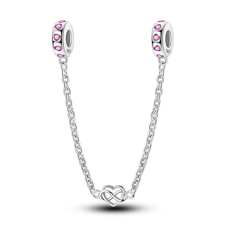 Classic Safety Chain Copper Butterfly Inlaid Zirconium Charms Beads Fit Original Bangle Bracelet Diy Jewelry Gift