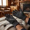 Windproof Men Finger Gloves Anti Slip Hand Warmer Gloves USB Electric Heating Gloves  Cycling