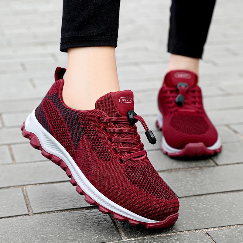 Spring New Women's Sneakers Lightweight Breathable Running Shoes Women Non-slip Jogging Walking Shoes Women's Vulcanized Shoes