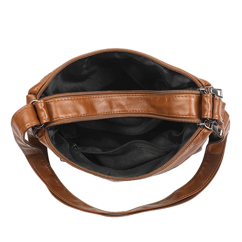 Mother Bag Middle-Aged Crossbody Bag Soft Leather Large Capacity Women's Shoulder Bag