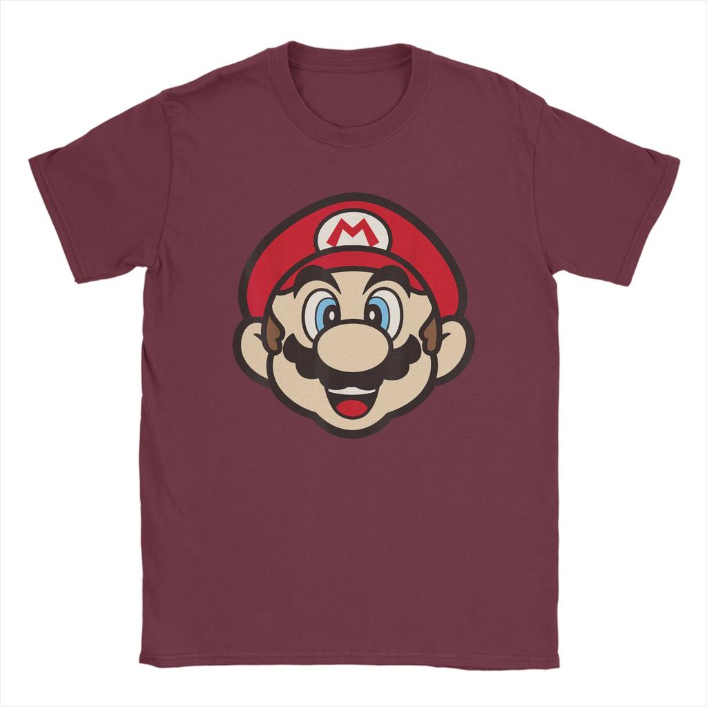 Mens Marios Big Face T Shirts Pure Cotton Clothes Vintage Short Sleeve Round Neck Tee Shirt New Arrival TShirts