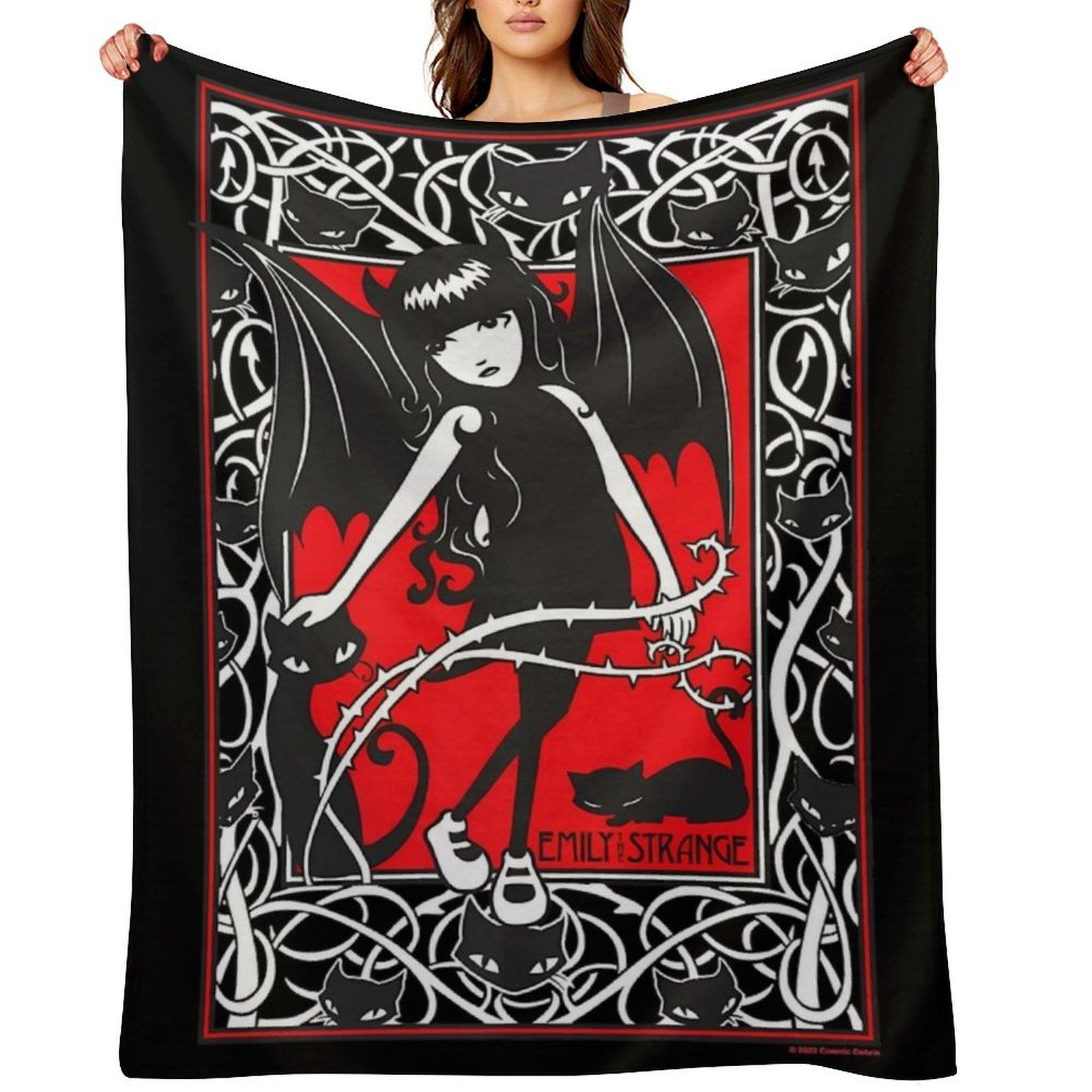 Vintage Emily Anime -Classic Emily Manga Throw Blanket Multi-Purpose blankets and throws wednesday Plaid on the sofa Blankets 30x40in