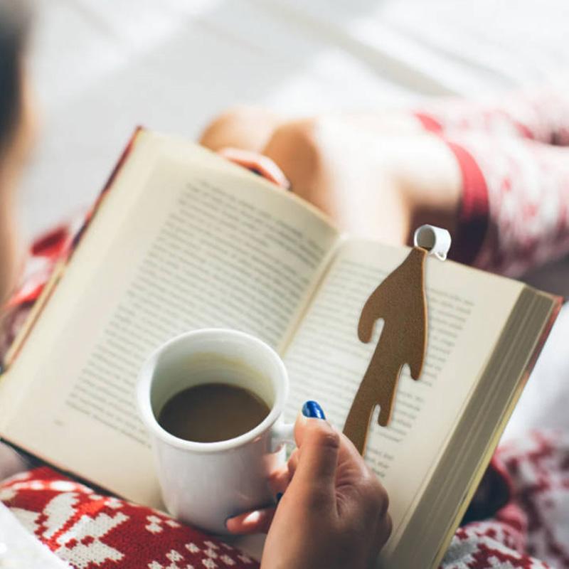 1Pc Canto Engraçado Bonito Derramado Café Marcador Marcador Leitura