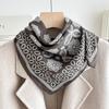 Chessboard Plaid 71CM Cotton and Linen Silk Scarf Small Square Scarf Women's Spring and Autumn Summer Thin Scarf Scarf Linen Headscarf Belt