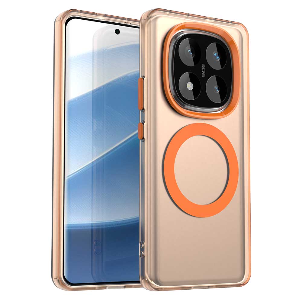 Magnetic Wireless Charging Case For Redmi Note 14 Pro 5G Note 14 Pro+ Plus Cover Candy Colors Transparent Back Shell Coque