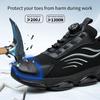 Fashion Rotating Button Safety Shoes For Men Steel Toe Work Shoes Man Protective Work Sneakers Non-slip Breathable Black Work Boots