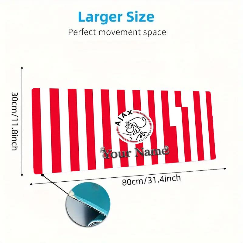 AFC Ajax Custom Name Large Size Mouse Pad Large Gaming Table Cushion Non-slip Laptop Tablet Big Mousepad XXL Mat Mini PC Playmat With Lock Edge