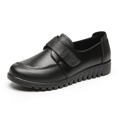 Damen-Arbeitsschuhe aus echtem Leder mit flacher Sohle, weicher Sohle und rutschfesten Einzelschuhen, große Größe, Frühlingsstil, Mutterschuhe