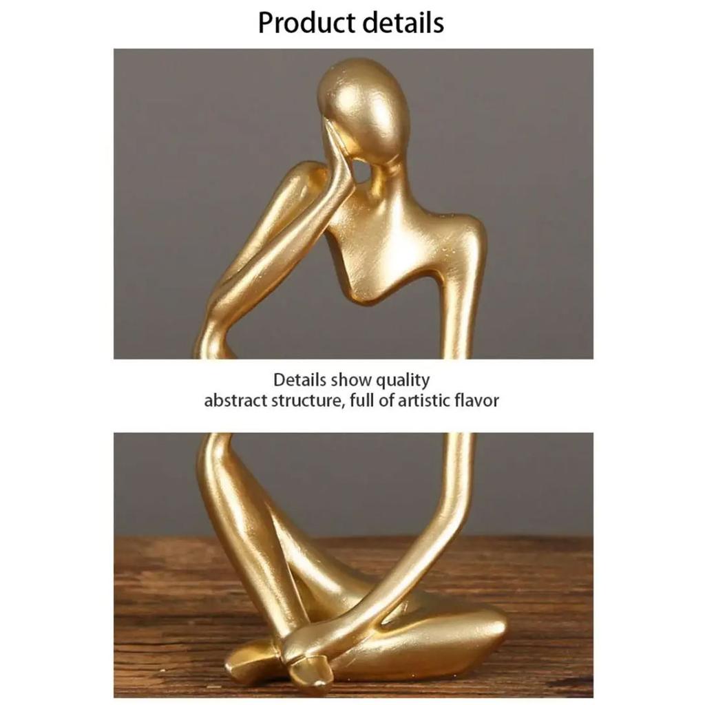 Nordic Home Decoration Abstract Thinker Statue Miniature Resin Sculpture Figurines Home Desktop Decoration Sculpture Ornaments