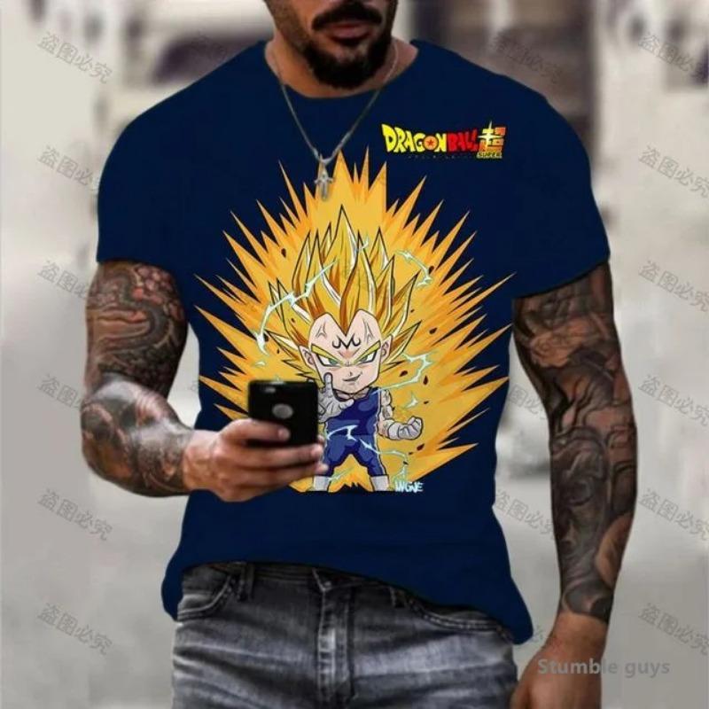 2026 Men's Quick Dry Anime Dragon Ball T-shirt Unisex Goku Kakarot Vegeta Super Saiyan Oversized TshirtShort Sleeve