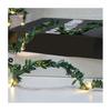Christmas Wreath with Twinkling Fairy Lights Faux Olive Vine Garland Indoor Outdoor Holiday Decor for Fireplace Home