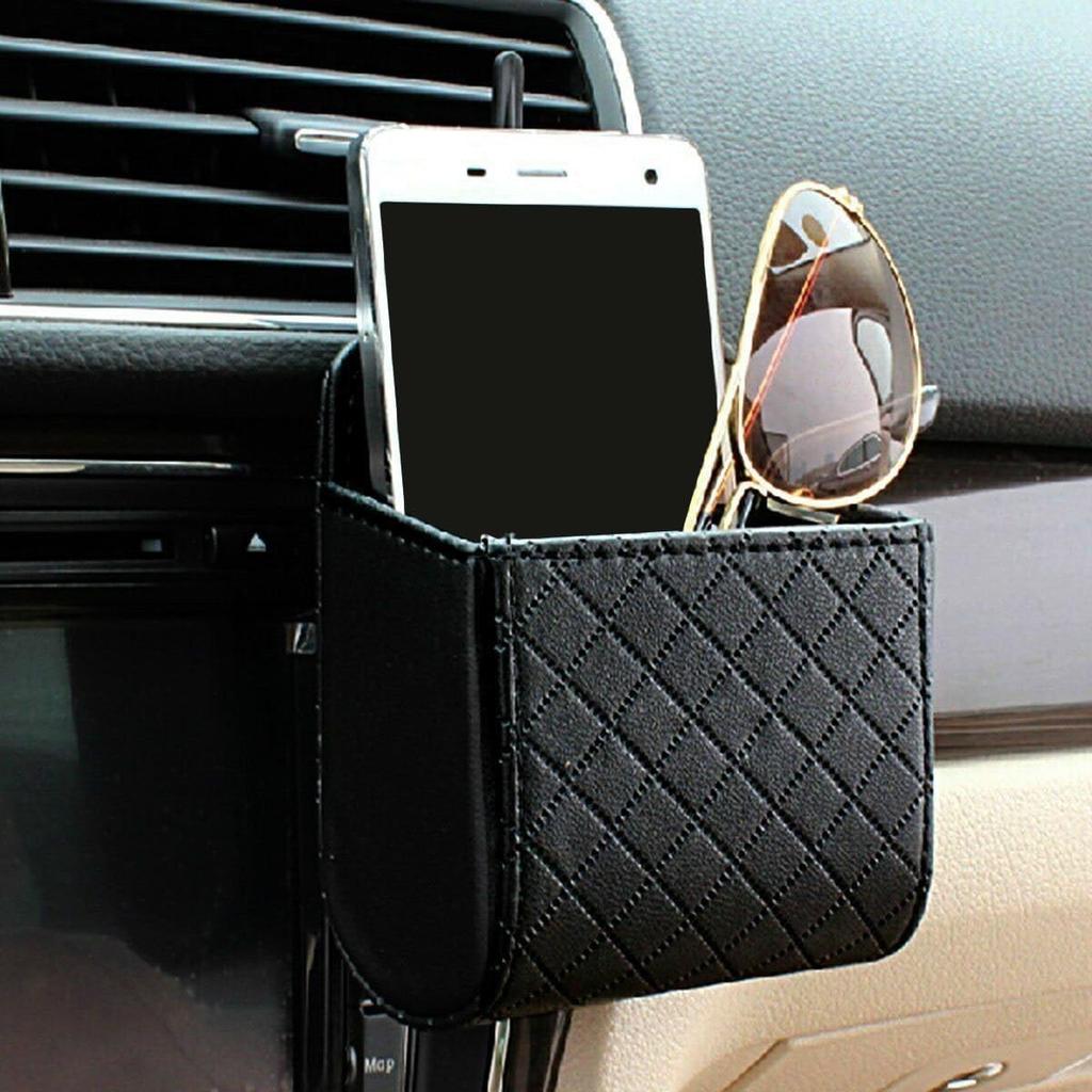 Yosoo Car Auto Seat Back Interior Air Vent Cell Phone Holder Pouch Bag Box Tidy Storage Bag Case Organizer with Hook (Black)