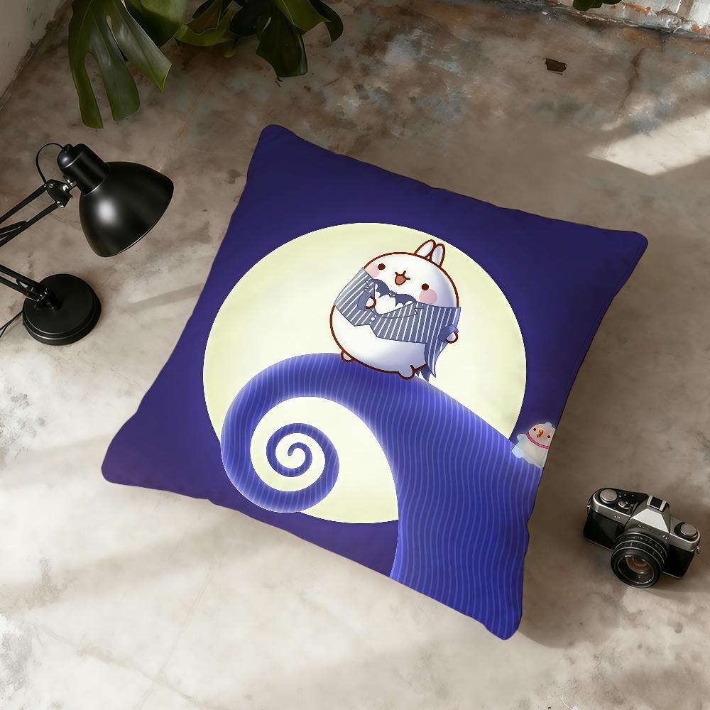 M-M-Molang Анимация Наволочка Для Дома Офиса Удобная Нордическая Простота Хит На Молнии Наволочка 30cmx30cm