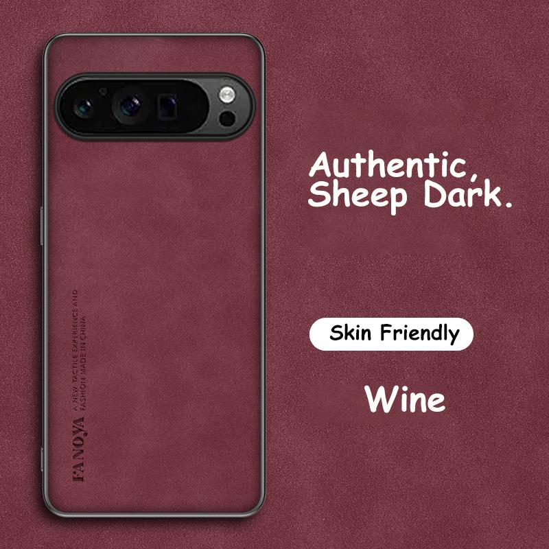 Luxury Leather PU Plain Color NonSlip Phone Cover For Google Pixel 10 9 8 7 6 A Pro XL Matte Soft Shell Antifall Protective Case
