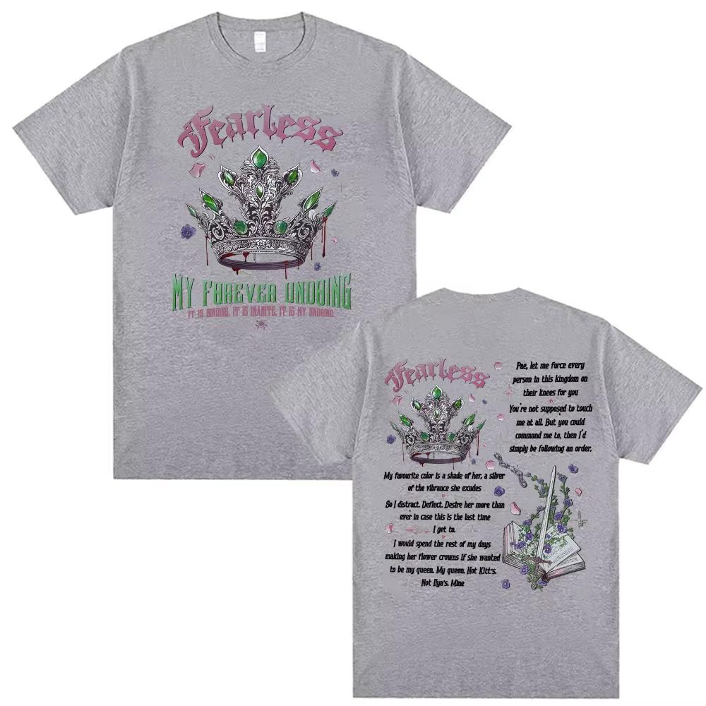 Fearless Bookish Graphic Tshirts Powerless Series Outfit T Shirt Men Women Vintage 90s Classic pure Cotton T Shirts Streetwear