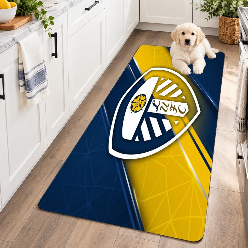 Flannel Kitchen Mat Leeds United Soft Area Rug Non Slip Floor Carpet Home Decoration