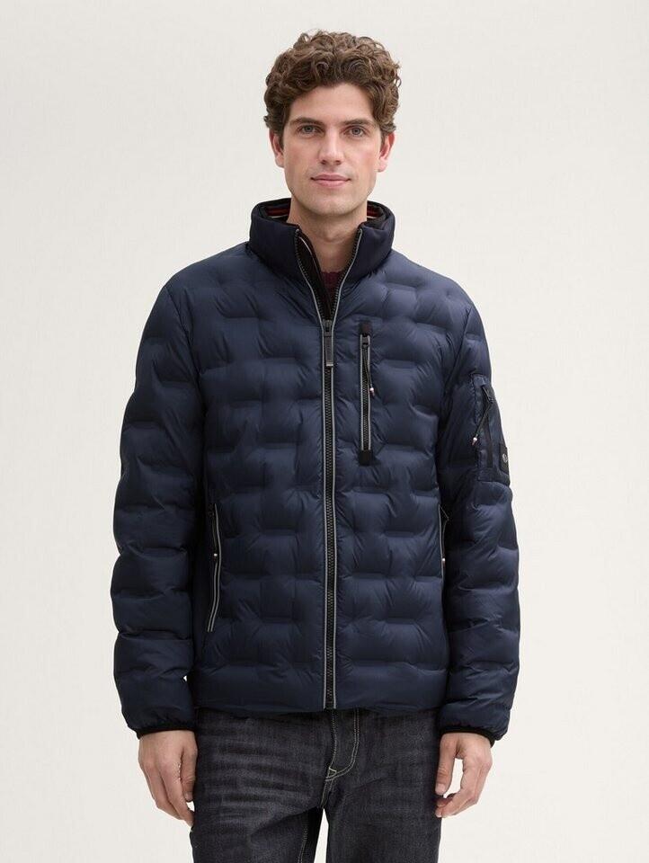 Demi-season Jacket Tom Tailor Hybrid Lightweight Quilted Jacket with a Hood and Stand-up Collar In Sky Captain Blue (1044092_10668)