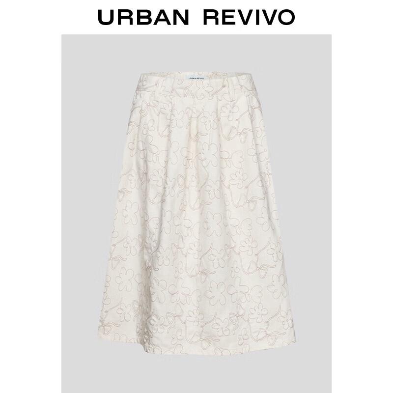 UR Women s Floral Embroidered A-Line Casual Skirt S
