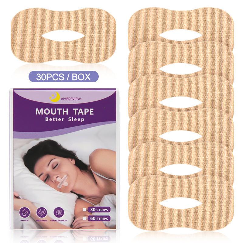 Mundpflaster Schlafstreifen gegen Schnarchen Mundatmung Tape Pads Nase zur Verbesserung des Schlafs Mundaufkleber gegen Schnarchen Lippenpflaster