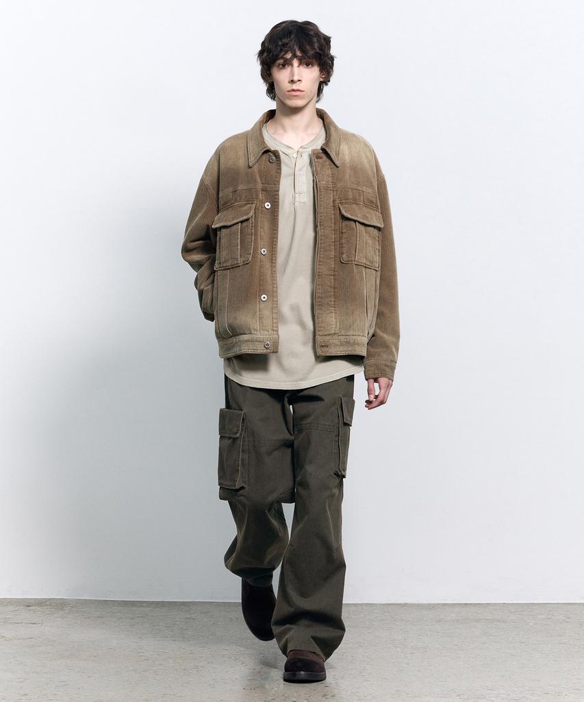 Insilence Brushed Corduroy Jacket Faded Brown